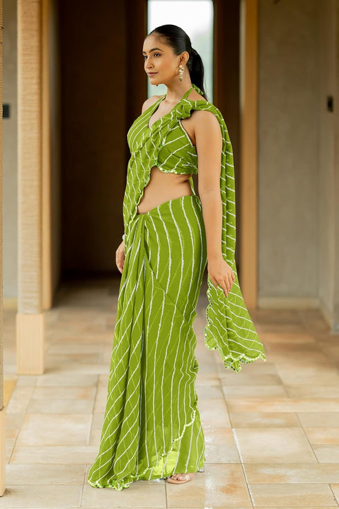 Vasthrlay Fashion Georgette Leheriya Printed Ethnic Wear