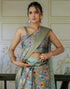 Vasthrlay Womens Striped Unstitched Dusty Pink Saree
