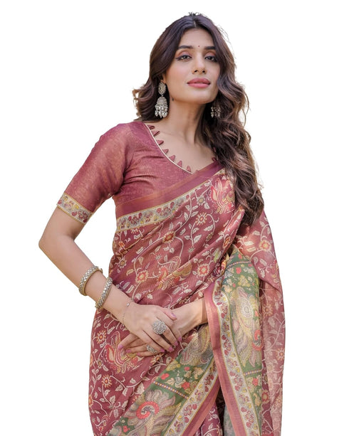 Vasthrlay Handloom Cotton Turquoise Saree