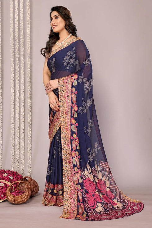 Vasthrlay Fashion Chiffon Georgette Dark Ethnic Wear