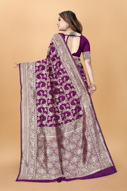 Vsathrlay Saree Kanjivaram Silk Pari Maroon