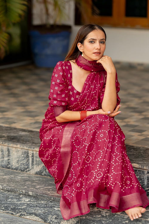 Vasthrlay Fashion Bandhani Printed Ethnic Wear