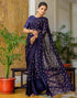 Vasthrlay Georgette Printed Unstitched Dark Green Saree