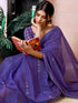Vasthrlay Embroidery Scalloped Orange Saree