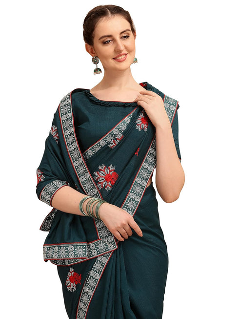 Vasthrlay Vichitra Embroidery Saree