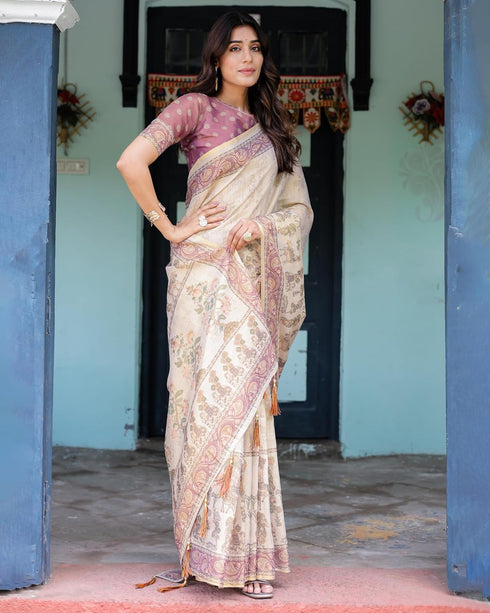 Vasthrlay Handloom Traditional Paisley Saree