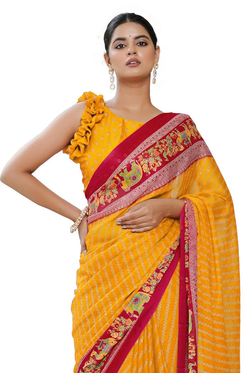 Vasthrlay Fashion Chiffon Printed Lightweight Ethnic Wear