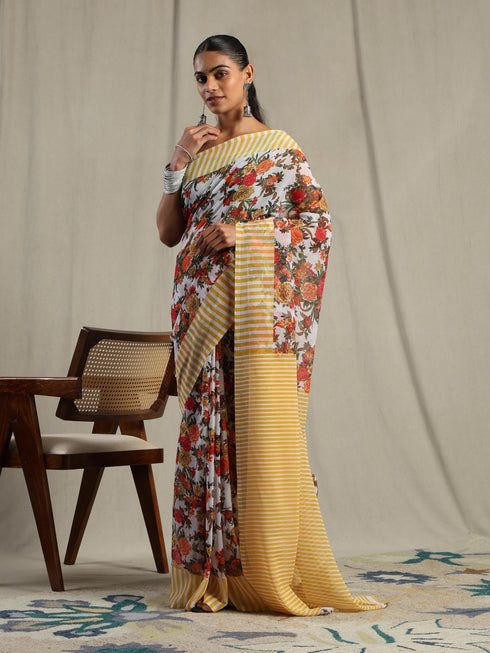 Vasthrlay Floral Unstitched Saree