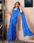 Vasthrlay Chanderi Printed Blue Saree With Unstitched Blouse Piece