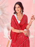 Vasthrlay Sequins Embroidery Red Saree