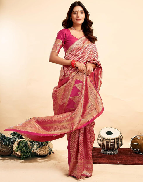 Vasthrlay Kanjivaram Banarasi Wedding Light Green Saree