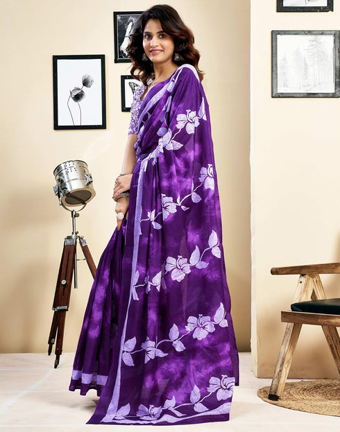 Vasthrlay Womens Printed Unstitched Dark Green Saree