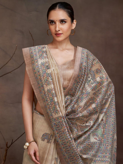 Vasthrlay Madhubani Printed Unstitched Hs Ethnic Wear