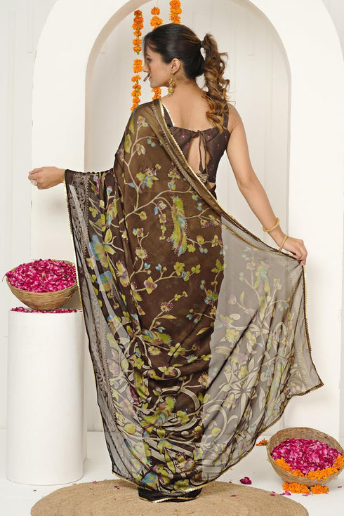 Vasthrlay Fashion Georgette Leheriya Dark Ethnic Wear