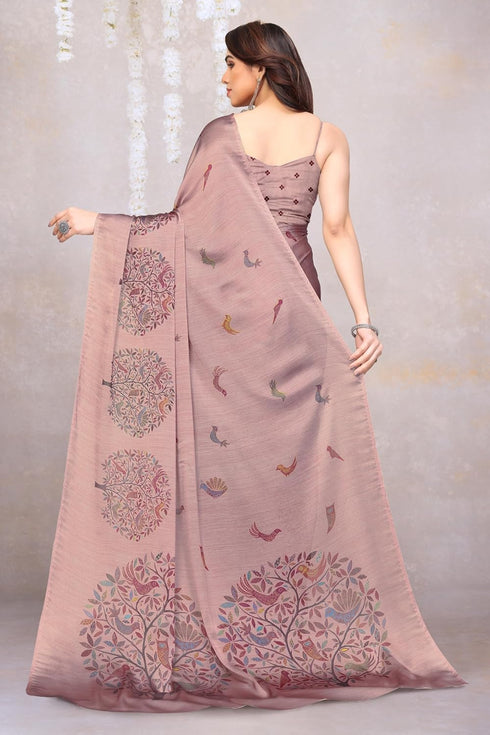 Vasthrlay Fashion Chiffon Printed Dusty Ethnic Wear