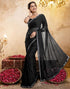Vasthrlay Womens Georgette Unstitched Black Saree