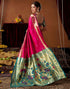 Vasthrlay Womens Paithani Unstitched Pink Saree