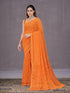 Vasthrlay Orange Chiffon Floral Saree
