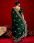 Vasthrlay Embroidery Scalloped Unstitched Maroon Saree