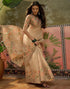 Vasthrlay Shimmer Printed Unstitched Beige Saree