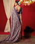 Vasthrlay Chiffon Printed Unstitched Dark Green Saree