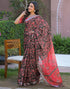 Vasthrlay Womens Printed Unstitched Dark Green Saree