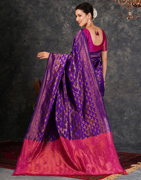 Vasthrlay Banarasi Kanjeevaram Unstitched Beige Saree