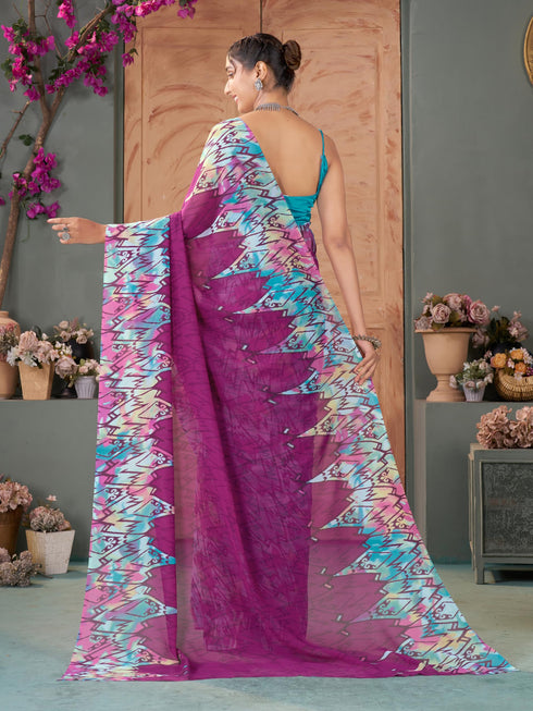 Vasthrlay Georgette Printed Saree