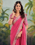 Vasthrlay Georgette Embroidery Unstitched Purple Saree