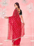 Vasthrlay Sequins Embroidery Red Saree