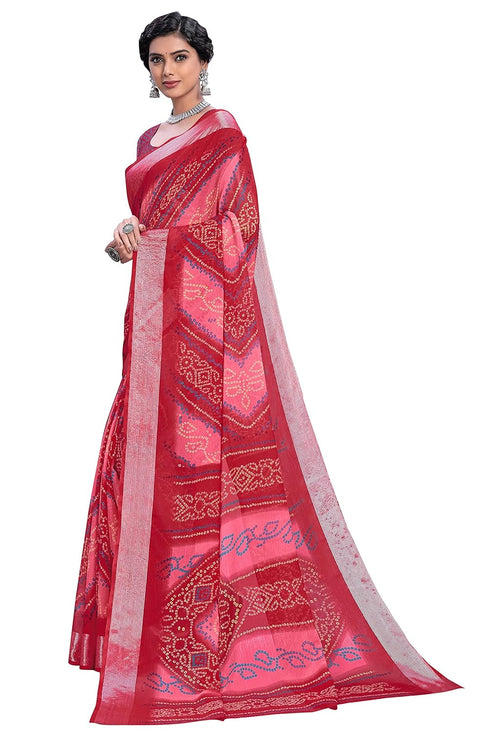 Vasthrlay Bandhani Chiffon Blue Ethnic Wear