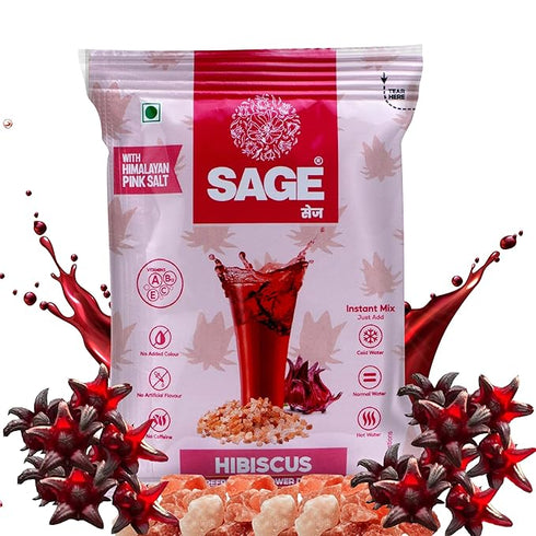 SAGE Hibiscus Powder for Lemonade - Hibiscus Flower Jaljeera Drink Mix