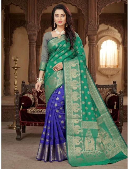 Vasthrlay Jacquard Unstiched Ethnic Wear