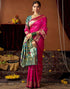 Vasthrlay Womens Paithani Unstitched Pink Saree