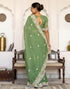 Vasthrlay Embroidery Scalloped Unstitched Maroon Saree