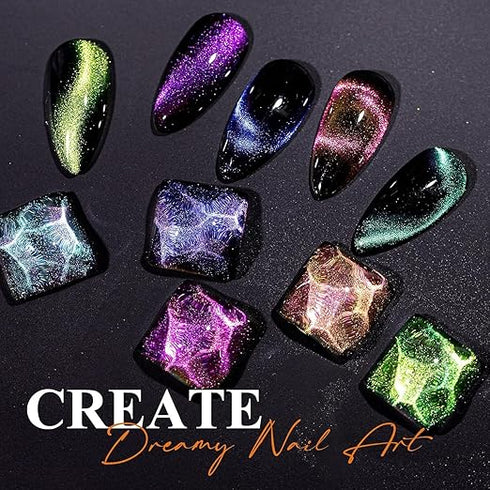 BOLT BEE 9D Cat Eye Gel Nail Polish, Magnetic Cat Eye Gel Polish Set 5pcs set