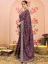Vasthrlay Georgette Embroidery Unstitched Dark Green Saree