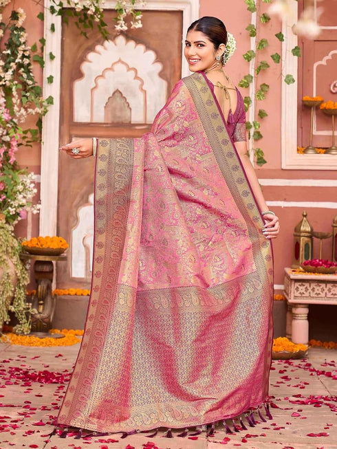 Vasthrlay Banarasi Light Turquoise Saree