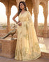 Vasthrlay Chanderi Printed Unstitched Beige Saree