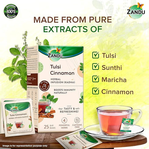Zandu Tulsi Cinnamon Ayurvedic Infusion Kadha