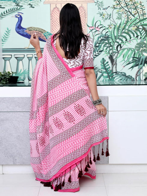 Vasthrlay Striped Printed Unstitched Smc Ethnic Wear