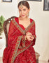 Vasthrlay Georgette Embroidery Unstitched Pink Saree