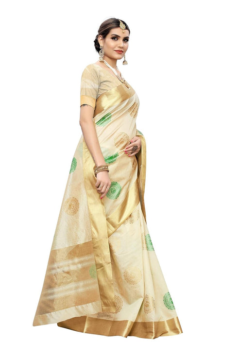 Vasthrlay Kerala Crismistmas Free Size Off White Ethnic Wear
