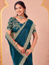 Vasthrlay Sequins Embroidery Unstitched Purple Saree