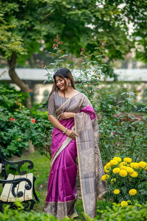 Vasthrlay Tussar Silk Saree