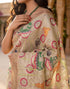 Vasthrlay Banglori Printed Unstitched Peach Saree