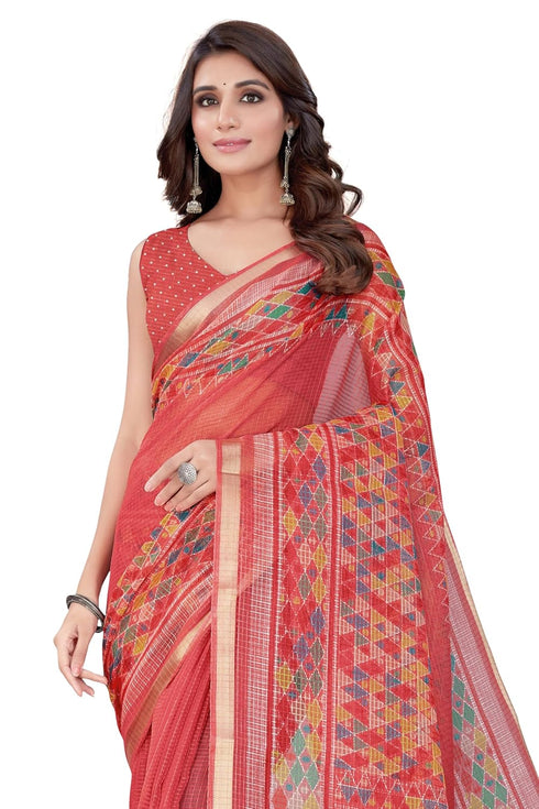 Vasthrlay Fashion Polyester Printed White Ethnic Wear