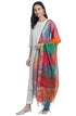 Vasthrlay Women's Off-White Poly Silk Solid Kurta with Pant and Dupatta
