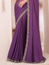Vasthrlay Chiffon Embroidery Unstitched Purple Ethnic Wear