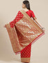 Vasthrlay Kanjivaram Banarasi Unstitched Red Ethnic Wear